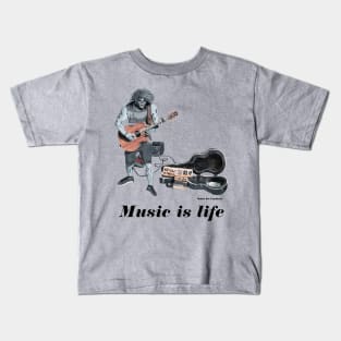 Zombie Art Electric Guitar Rock Musician Kids T-Shirt